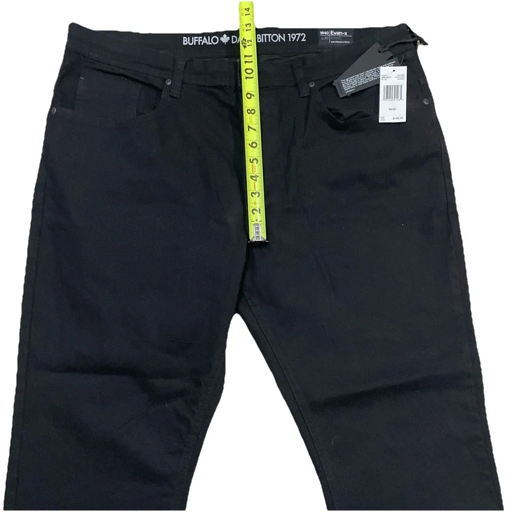 Buffalo David Bitton Men Black Denim Jeans 40x30 Evan-x‎ Slim Straight  NWT